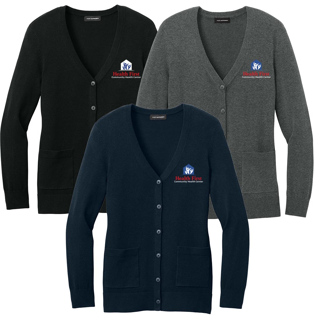 Health First Port Authority ® Ladies Easy Care Button Up Cardigan Sweater