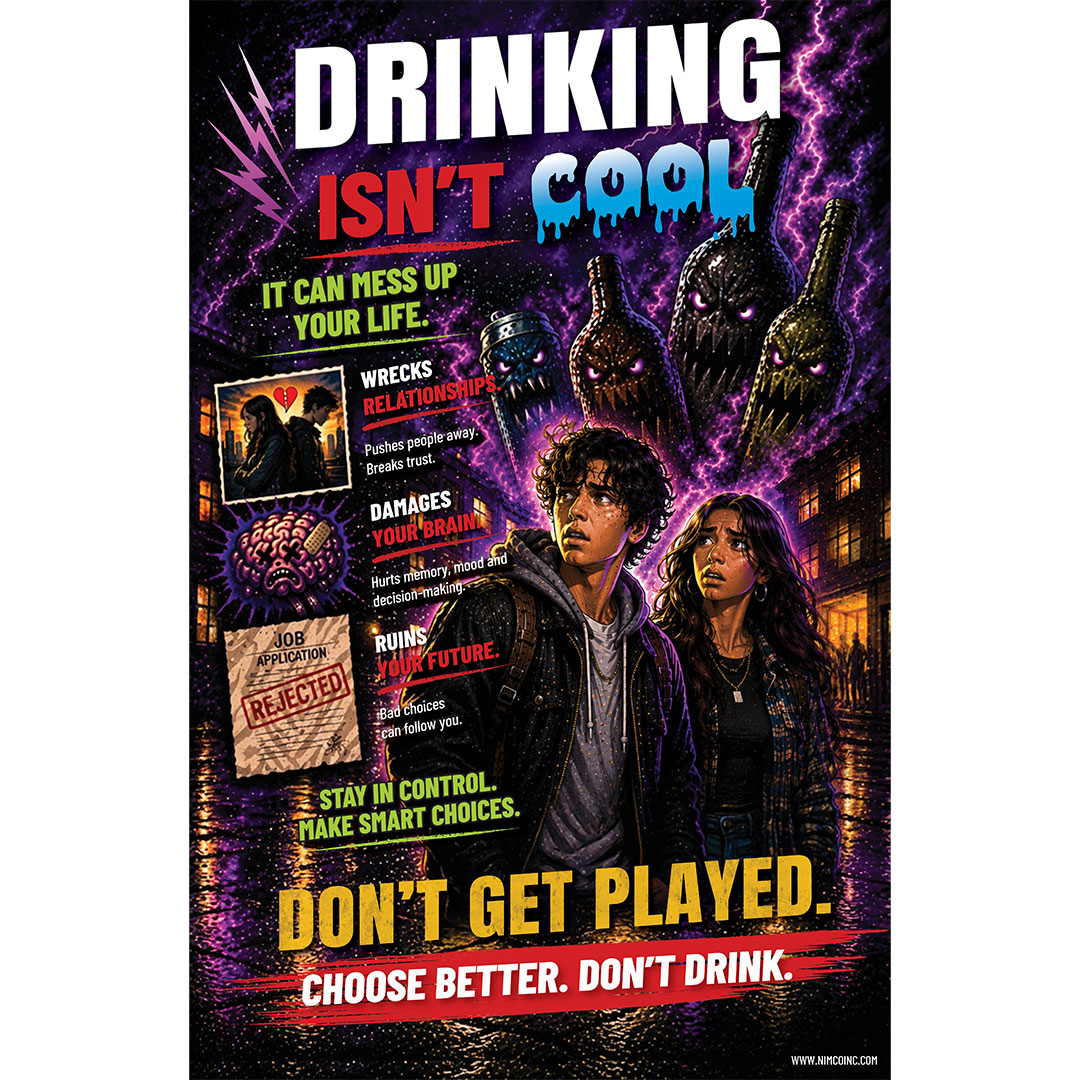 Alcohol Prevention Banner: Drinking Isn’t Cool