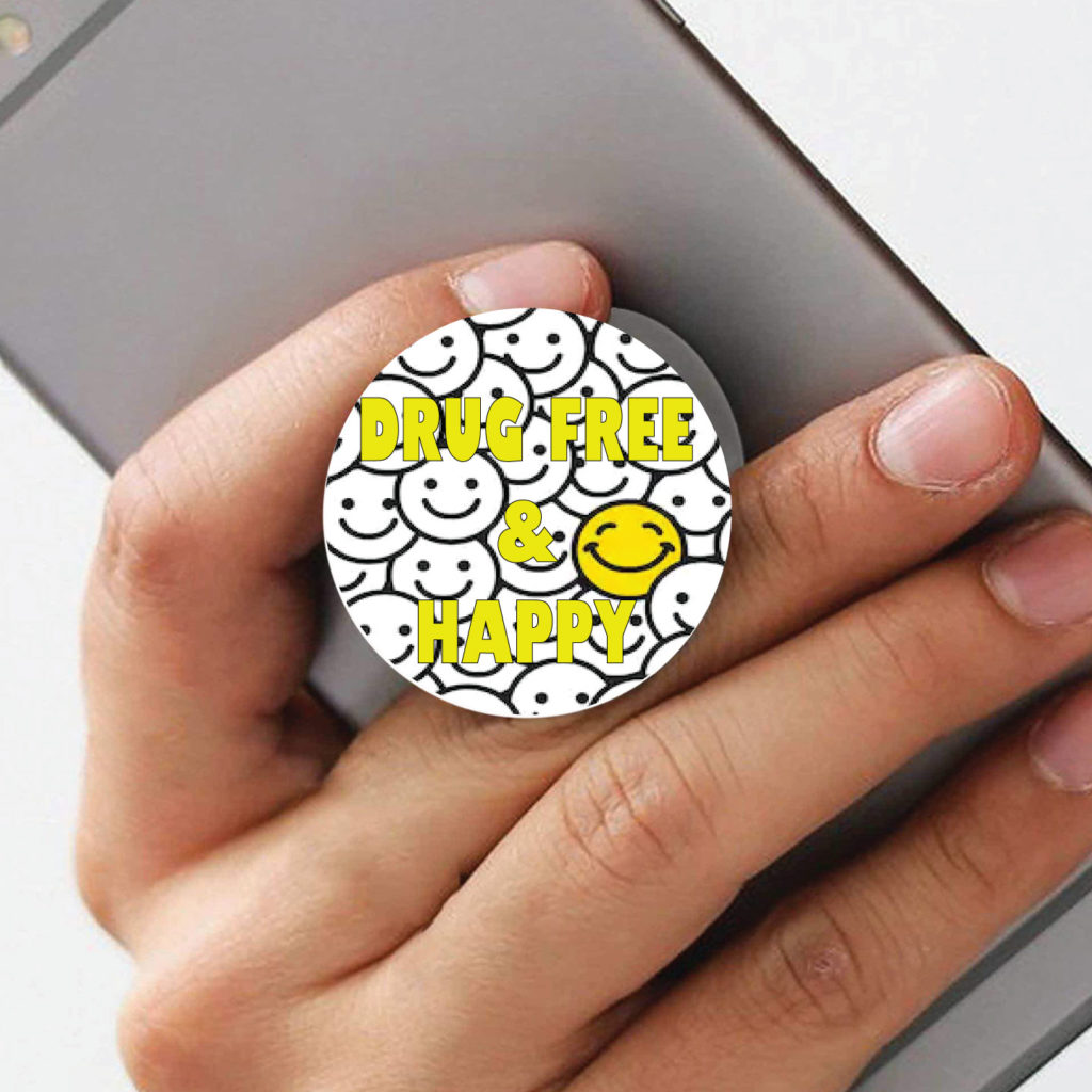 Drug Prevention PopUp Phone Gripper (Customizable): Be A Drug Free Superhero