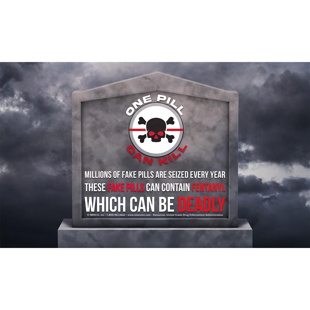 Fentanyl Banner: Millions Of Fake Pills Are Seized Every Year