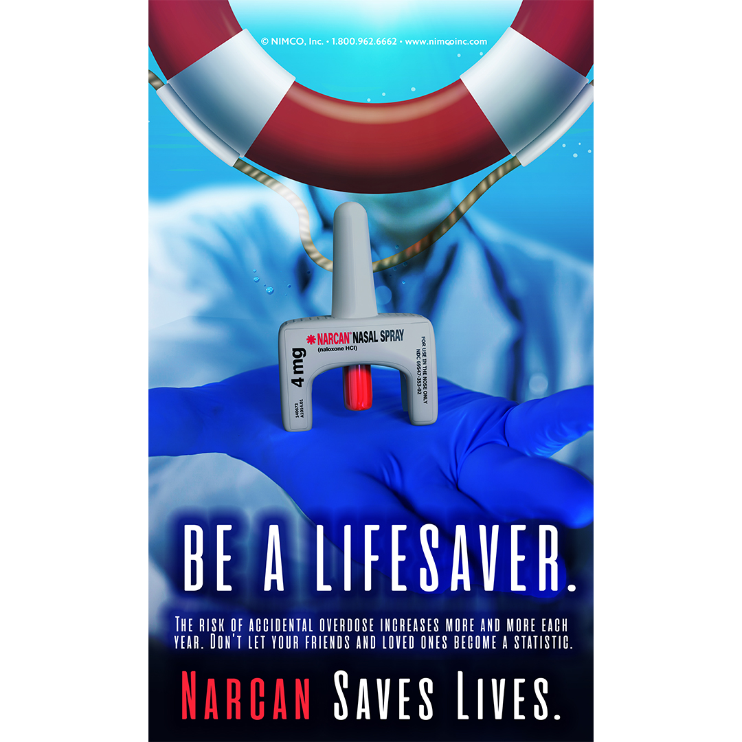Fentanyl Banner: Be A Lifesaver. Narcan Saves Lives.