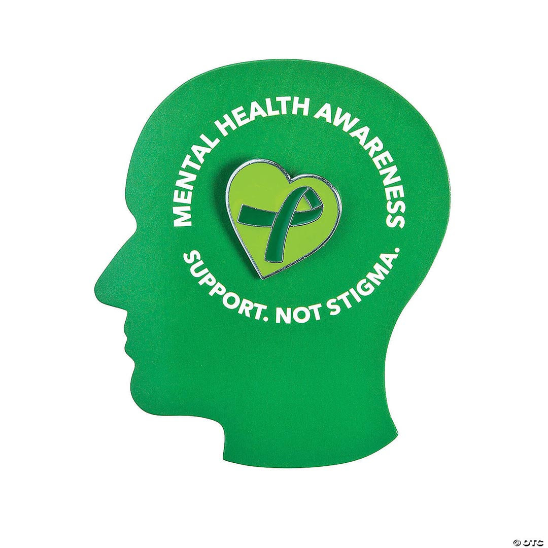 Mental Health Awareness Pins with Card – Set of 12