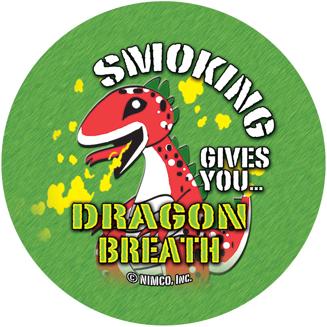 Smoking Gives You Dragon Breath Sticker  (Roll of 100 stickers)