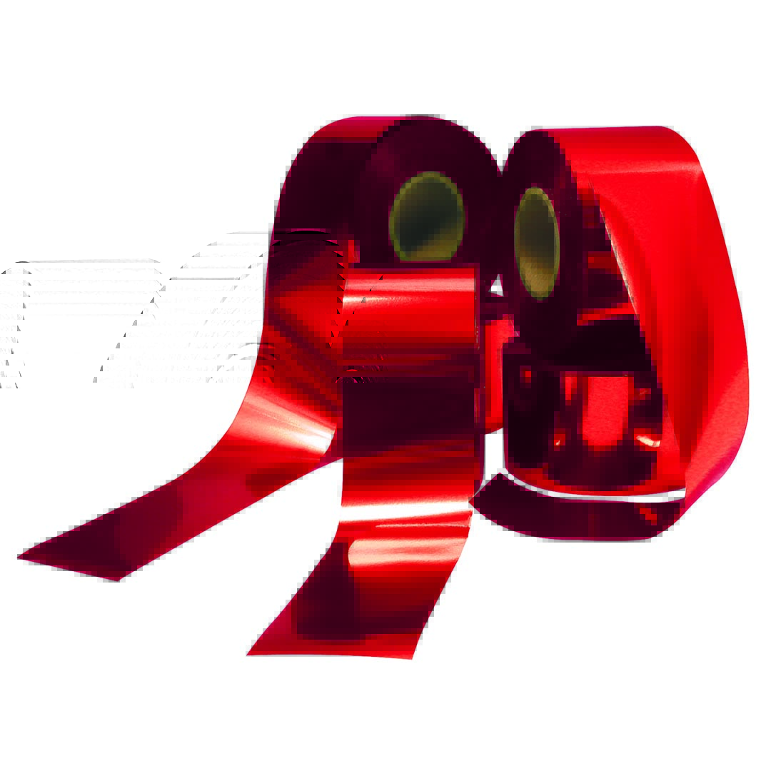 500 feet of Reflective Rolled Ribbon Red