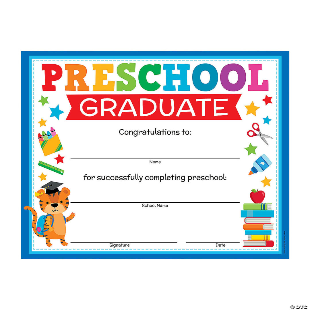 Certificates: Preschool Graduation Certificates – Set of 25