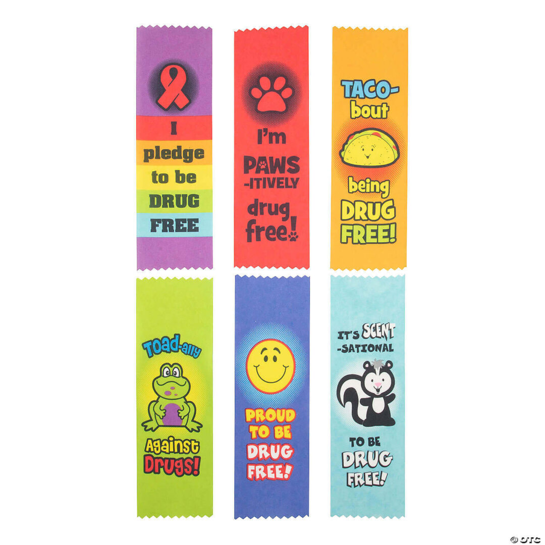 Red Ribbon Week Award Ribbons – Set of 12