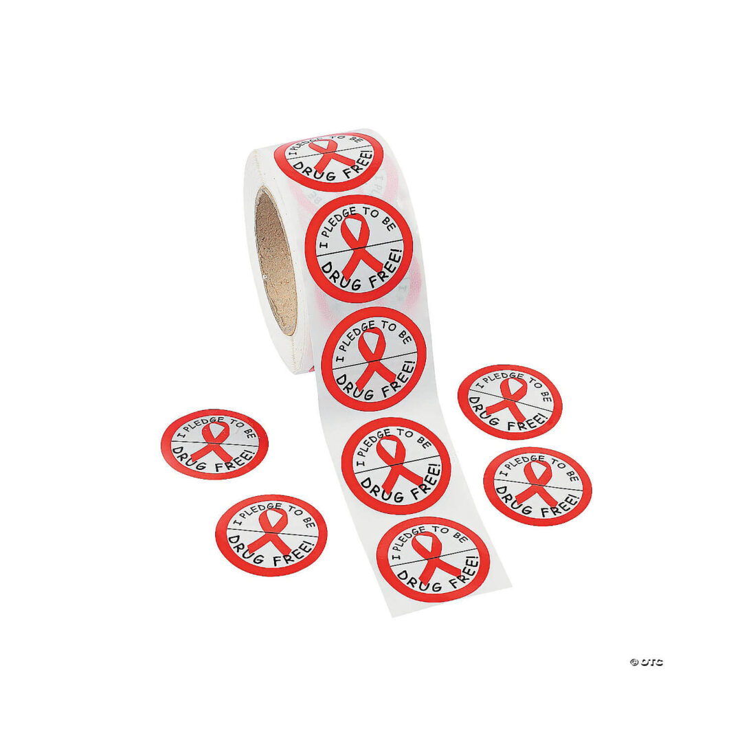 Stickers: Red Ribbon Week Sticker Roll – Rolls of 500