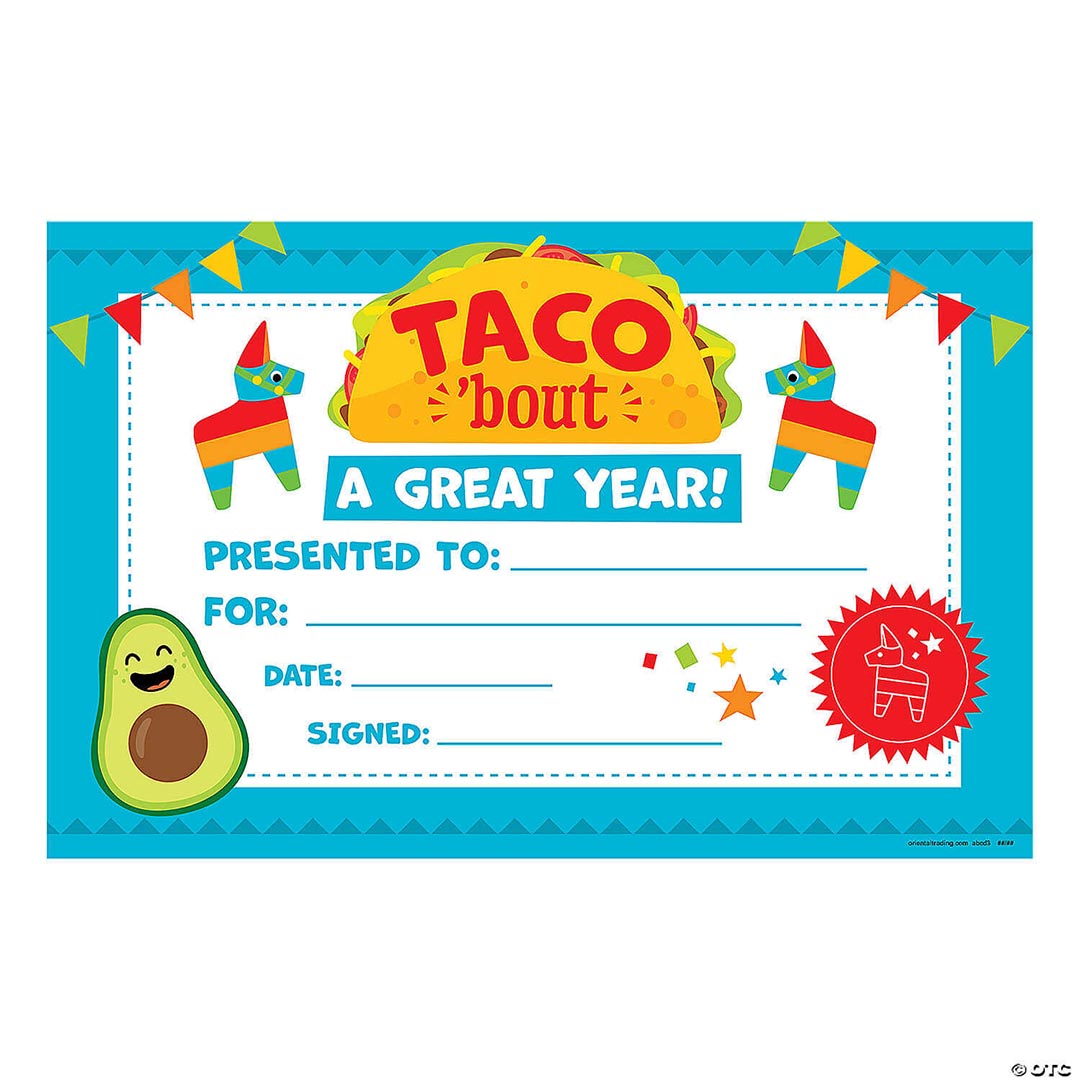 Certificates: Taco Bout A Great Year – Set of 25