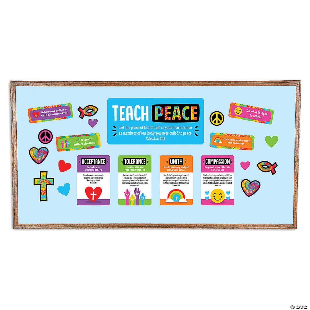 Bulletin Board Kit: Teach Peace – Tie Dye- Set of 3