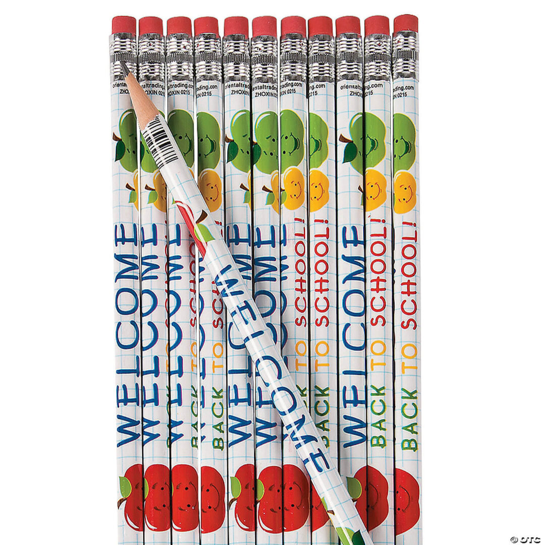 Pencils: Wooden Welcome Back to School Pencils – Set of 24